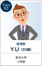 Voice02 経理部　Y.U（33歳）